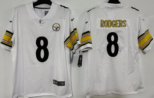 Pittsburgh Steelers #8 Aaron Rodgers Limited White Vapor Jersey