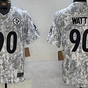 Pittsburgh Steelers #90 TJ Watt Limited Arctic Camo 2024 Salute to Service Jersey