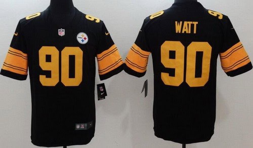 Pittsburgh Steelers #90 TJ Watt Limited Black Rush Jersey