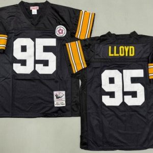 Pittsburgh Steelers #95 Greg Lloyd Black Throwback Jersey