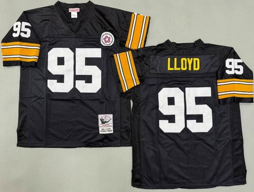 Pittsburgh Steelers #95 Greg Lloyd Black Throwback Jersey