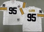 Pittsburgh Steelers #95 Greg Lloyd White Throwback Jersey