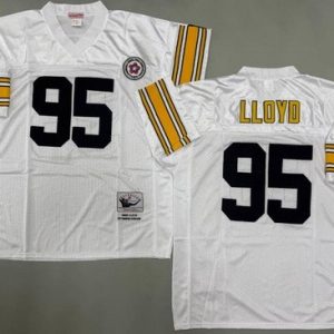Pittsburgh Steelers #95 Greg Lloyd White Throwback Jersey