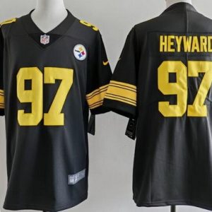 Pittsburgh Steelers #97 Cameron Heyward Limited Black Throwback Vapor Jersey