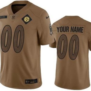 Pittsburgh Steelers Customized Brown 2023 Salute To Service Jersey