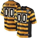 Pittsburgh Steelers Customized Elite Black Yellow 80th Anniversary Jersey