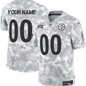 Pittsburgh Steelers Customized Limited Arctic Camo 2024 Salute to Service Jersey