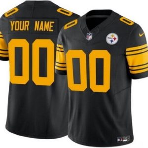 Pittsburgh Steelers Customized Limited Black Throwback FUSE Vapor Jersey