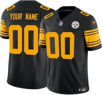 Pittsburgh Steelers Customized Limited Black Throwback FUSE Vapor Jersey