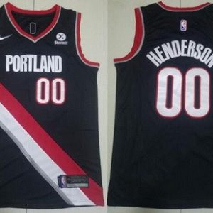 Portland Trail Blazers #00 Scoot Henderson Black Icon Sponsor Swingman Jersey
