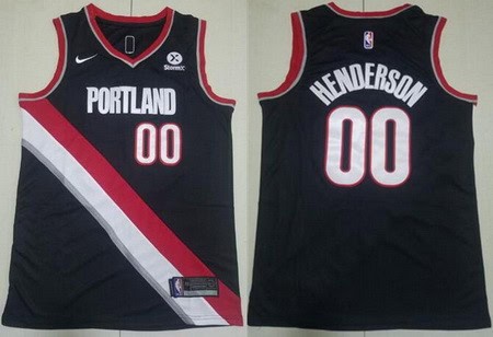 Portland Trail Blazers #00 Scoot Henderson Black Icon Sponsor Swingman Jersey