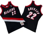 Portland Trail Blazers #22 Clyde Drexler Black 1991 Throwback Swingman Jersey