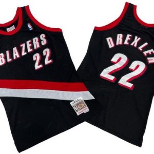 Portland Trail Blazers #22 Clyde Drexler Black 1991 Throwback Swingman Jersey