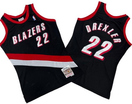 Portland Trail Blazers #22 Clyde Drexler Black 1991 Throwback Swingman Jersey