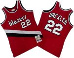 Portland Trail Blazers #22 Clyde Drexler Red 1991 Throwback Swingman Jersey
