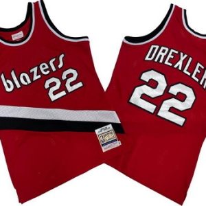 Portland Trail Blazers #22 Clyde Drexler Red 1991 Throwback Swingman Jersey