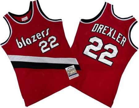 Portland Trail Blazers #22 Clyde Drexler Red 1991 Throwback Swingman Jersey