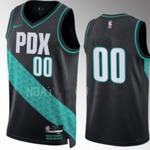 Portland Trail Blazers Custom Black 2022 City Icon Heat Press Jersey