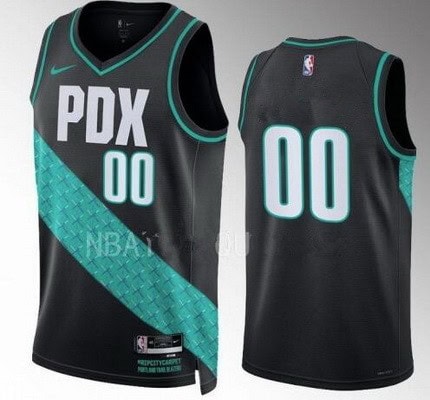 Portland Trail Blazers Custom Black 2022 City Icon Heat Press Jersey