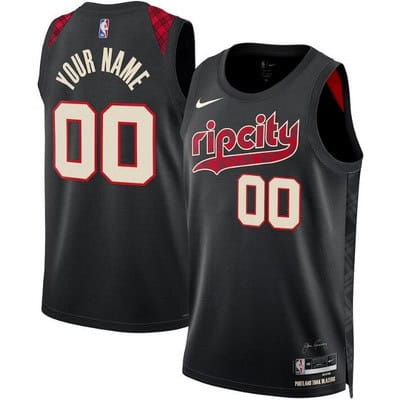 Portland Trail Blazers Custom Black 2023 City Icon Heat Press Jersey