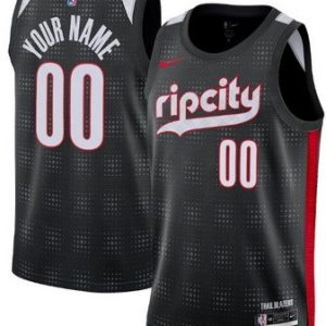 Portland Trail Blazers Custom Black 2024 City Heat Press Jersey