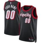 Portland Trail Blazers Custom Black City Diamond 75th Icon Hot Press Jersey