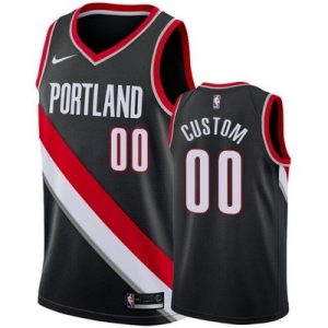 Portland Trail Blazers Custom Black Icon Hot Press Jersey