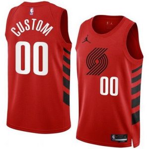 Portland Trail Blazers Custom Red 2022 Statement Icon Heat Press Jersey