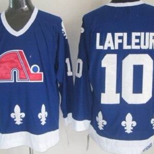 Quebec Nordiques #10 Guy Lafleur Blue Throwback Jersey