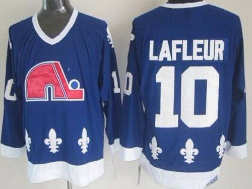 Quebec Nordiques #10 Guy Lafleur Blue Throwback Jersey