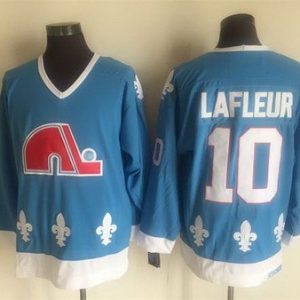 Quebec Nordiques #10 Guy Lafleur Light Blue Throwback Jersey