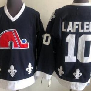 Quebec Nordiques #10 Guy Lafleur Navy Throwback Jersey