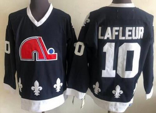 Quebec Nordiques #10 Guy Lafleur Navy Throwback Jersey