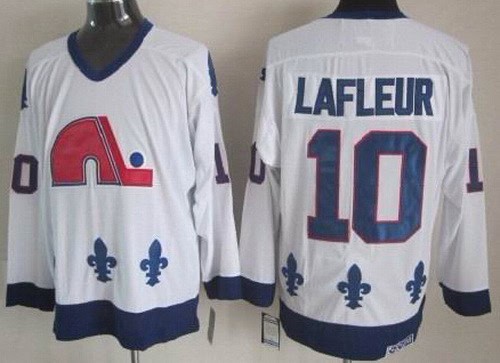 Quebec Nordiques #10 Guy Lafleur White Throwback Jersey