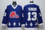 Quebec Nordiques #13 Mats Sundin Blue Throwback Jersey