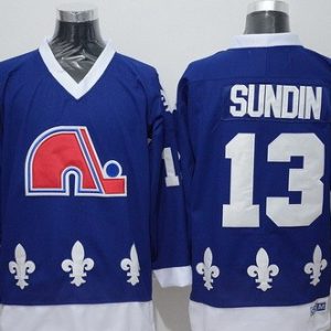Quebec Nordiques #13 Mats Sundin Blue Throwback Jersey
