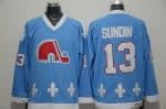 Quebec Nordiques #13 Mats Sundin Light Blue Throwback Jersey
