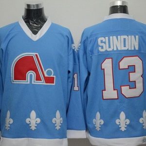 Quebec Nordiques #13 Mats Sundin Light Blue Throwback Jersey