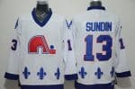 Quebec Nordiques #13 Mats Sundin White Throwback Jersey