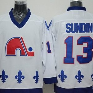 Quebec Nordiques #13 Mats Sundin White Throwback Jersey