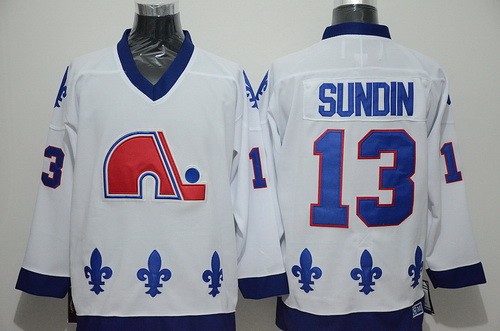 Quebec Nordiques #13 Mats Sundin White Throwback Jersey