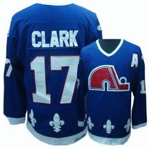 Quebec Nordiques #17 Wendel Clark Blue Throwback Jersey