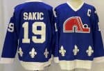 Quebec Nordiques #19 Joe Sakic Blue Throwback Jersey