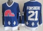 Quebec Nordiques #21 Peter Forsberg Blue Throwback Jersey