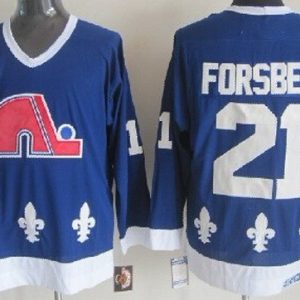 Quebec Nordiques #21 Peter Forsberg Blue Throwback Jersey