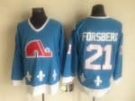 Quebec Nordiques #21 Peter Forsberg Light Blue Throwback Jersey