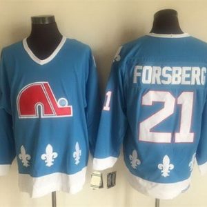 Quebec Nordiques #21 Peter Forsberg Light Blue Throwback Jersey