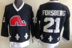 Quebec Nordiques #21 Peter Forsberg Navy Throwback Jersey