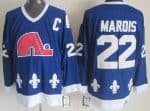 Quebec Nordiques #22 Mario Marois Blue Throwback Jersey