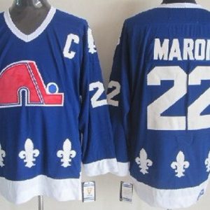 Quebec Nordiques #22 Mario Marois Blue Throwback Jersey